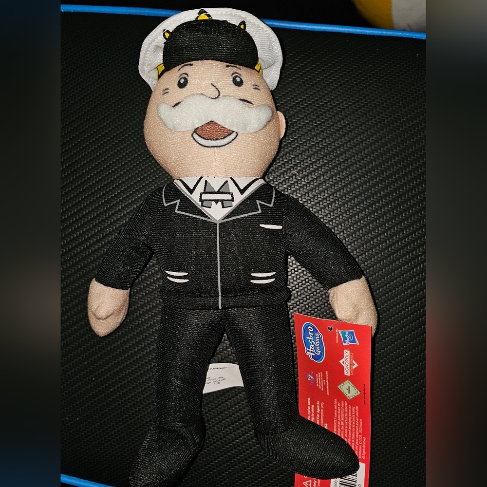 NWT Mr. Monopoly Uncle Pennybags Plush 9" Stuffed Toy Doll Board Game New Hasbro